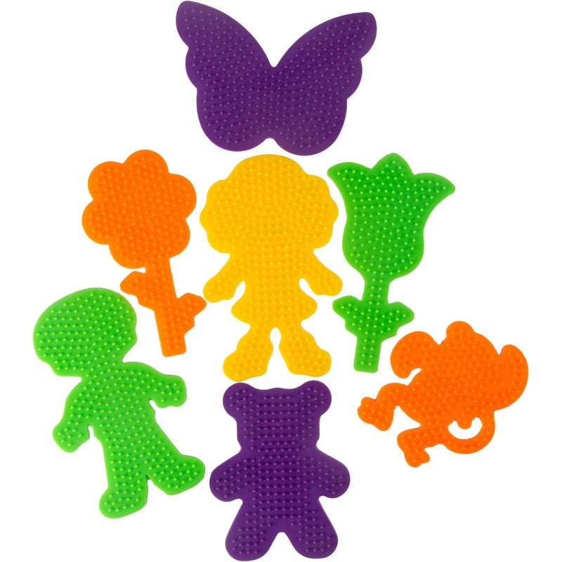 Perler 22645 Fuse Bead Pegboards 7-Pack-Boy/Girl/Bear/Monkey/Butterfly/2 Flowers - Image 4
